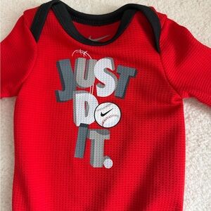 Nike Red and Black Dri-FIT Baby Onesie